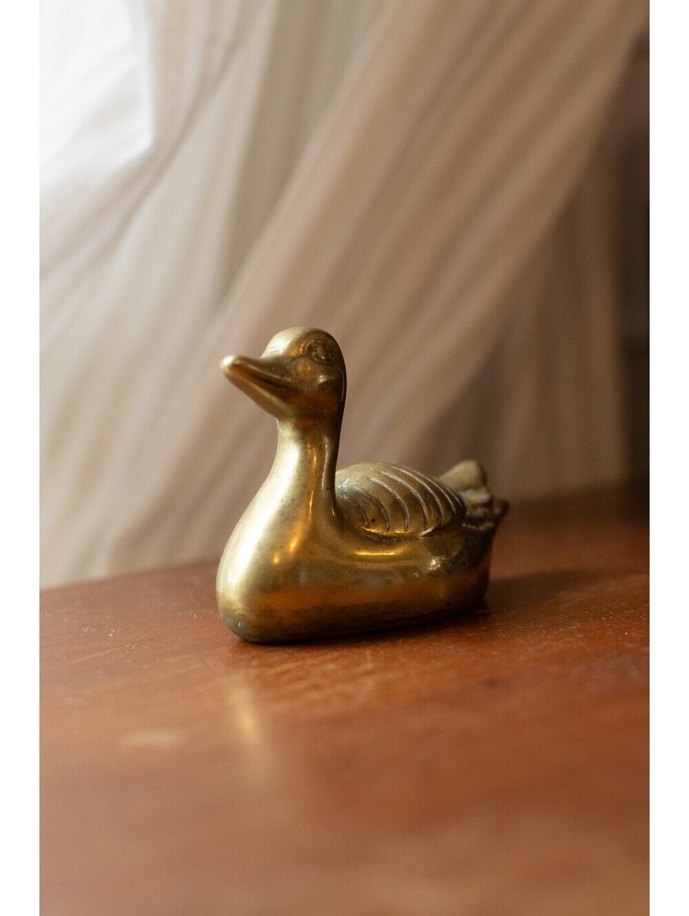 Vintage Brass Duck Figurine Paperweight